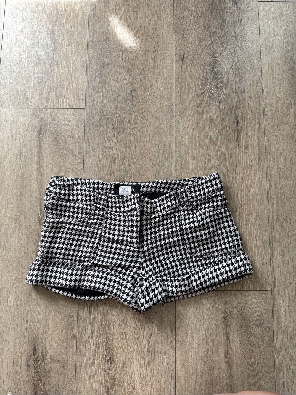 Guess Black and White Houndstooth Shorts